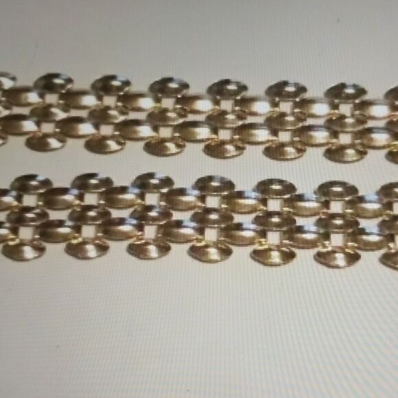 New~Elegant 14KYGP Five Row Stampato Necklace - Picture 2 of 2